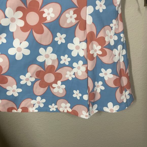 Esther Williams ModCloth 12 One Piece Swim Dress Shorts Blue Chic Let Fun Bloom - Picture 5 of 13